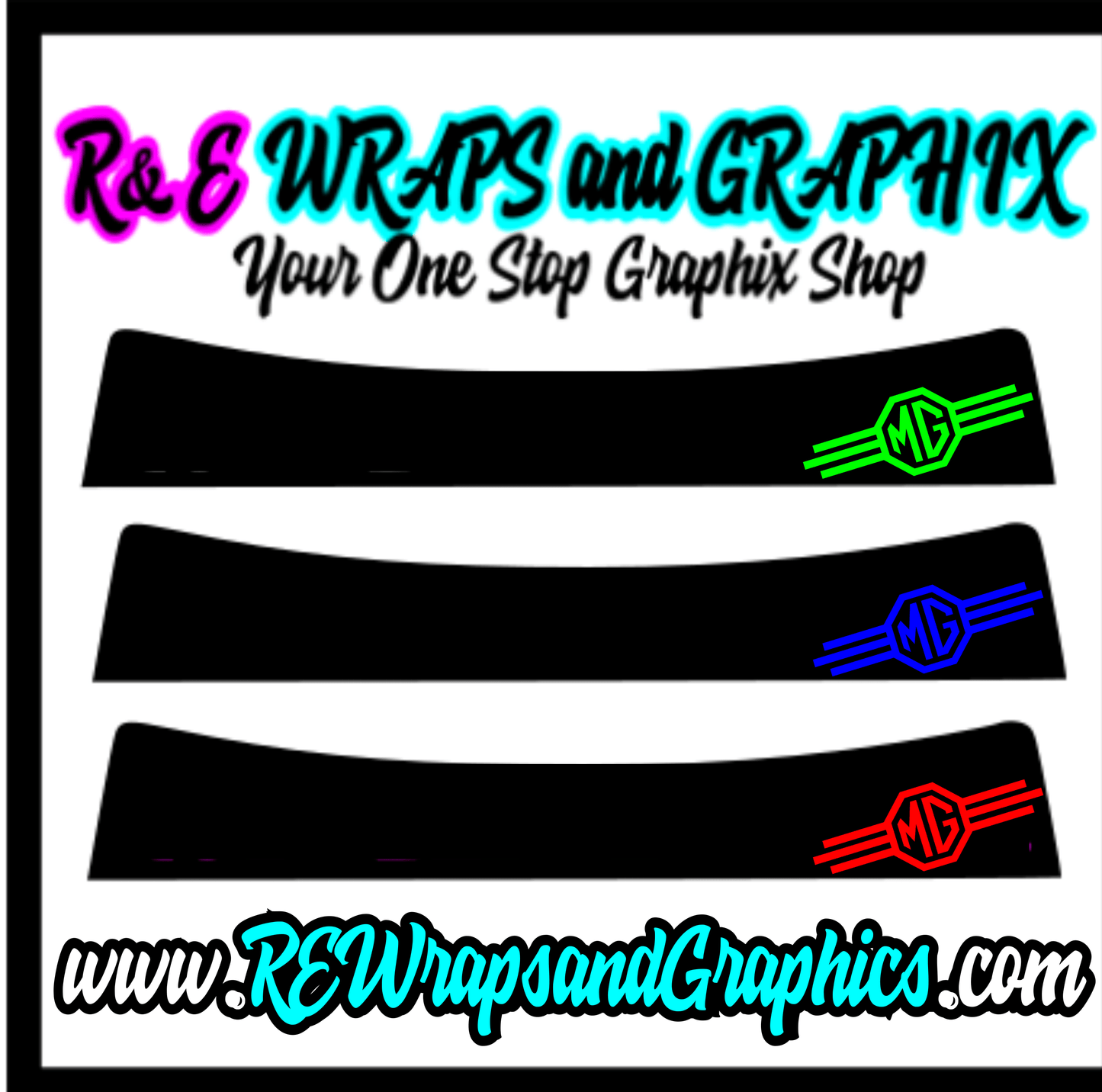 MG Sunstrip Vinyl Visor Decal Stickers - rewrapsandgraphics