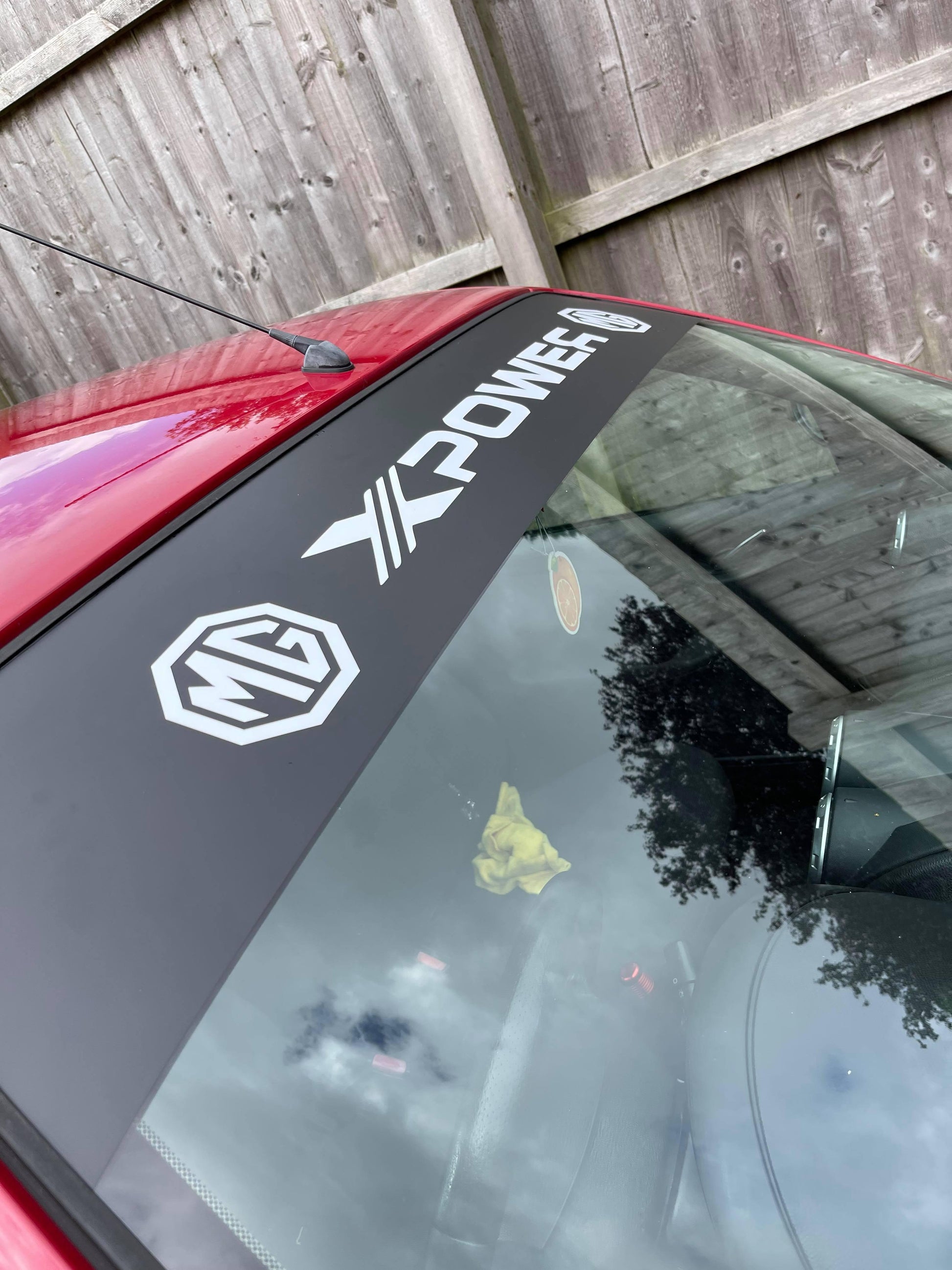 MG Xpower Sunstrip Vinyl Decal Stickers - rewrapsandgraphics