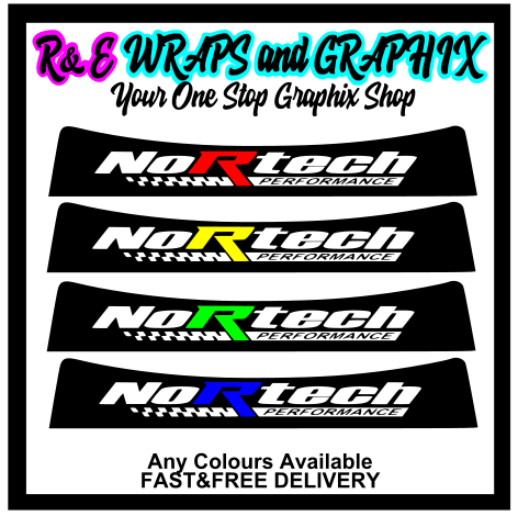 NoRtech Sunstrip, visor decals (any colours, any model) custom writing available on request - rewrapsandgraphics
